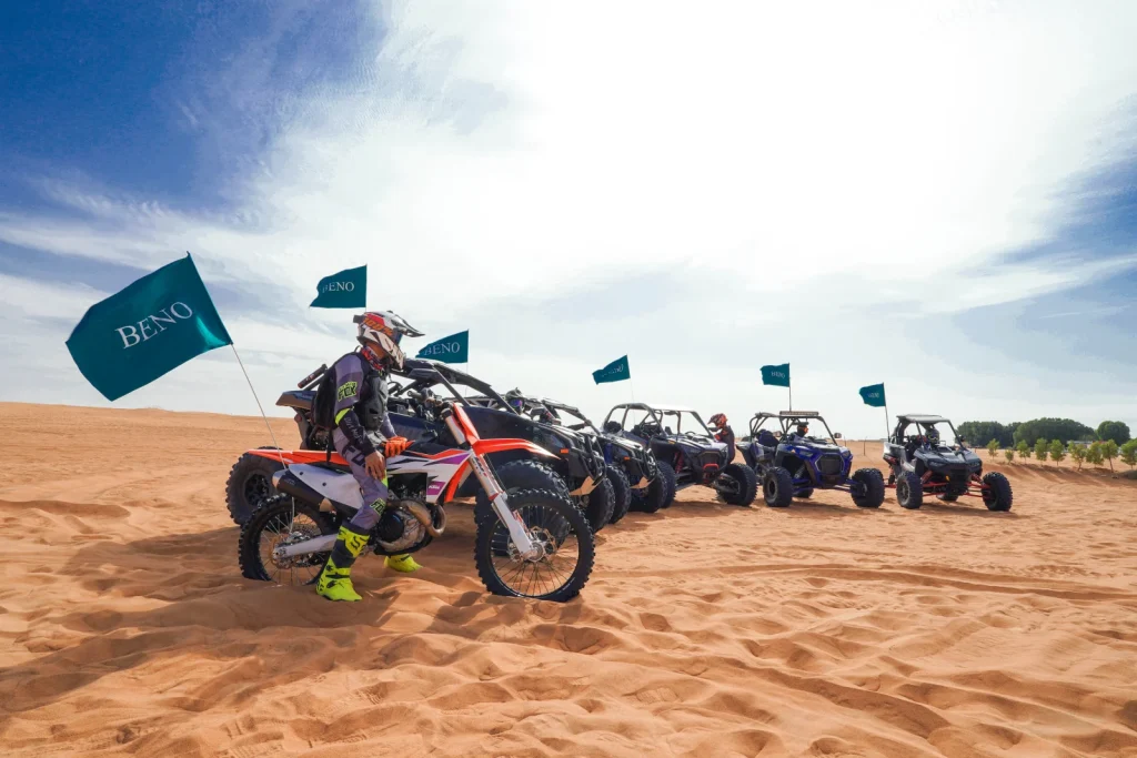 A desert rider with the Desert Tour Dubai buggy fleet in Al Badayer